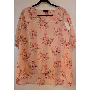 Gibsonlook Pink Floral Blouse NWT - Large
